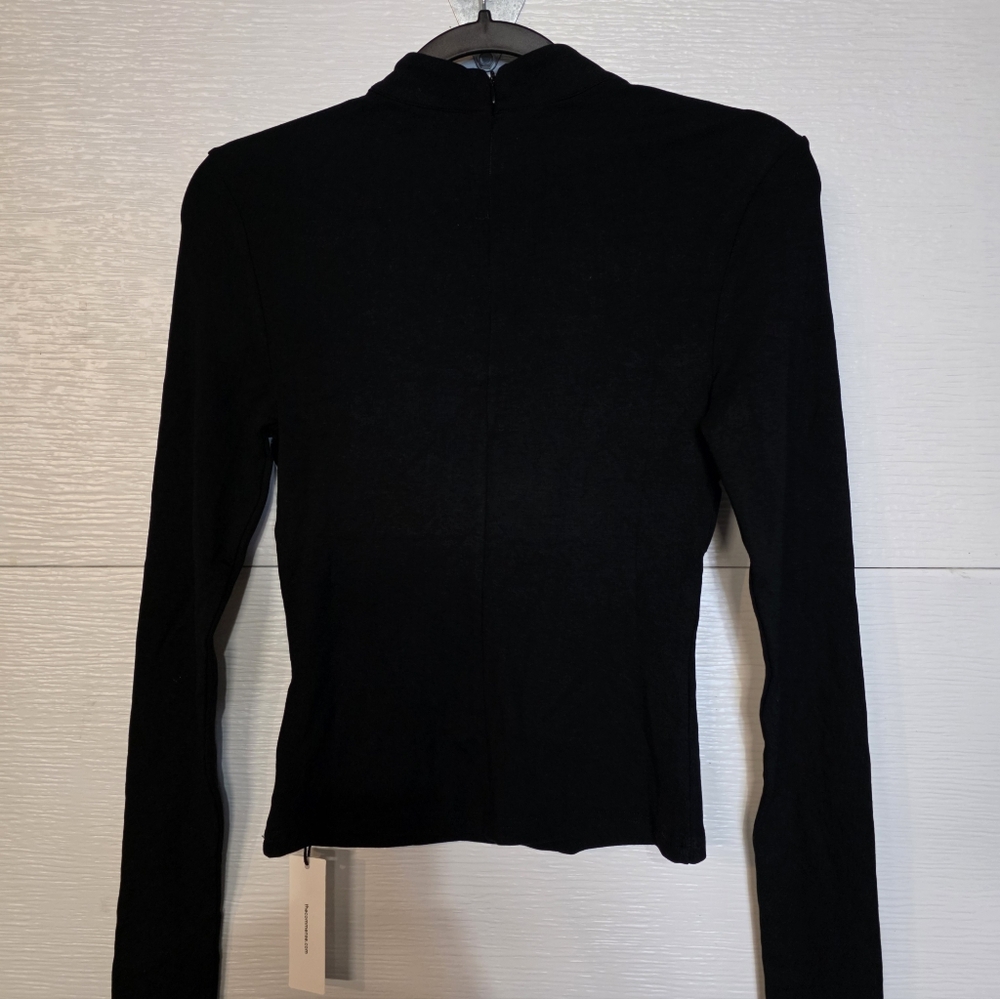 Commense Black Long Sleeve Top with Gold Button Detail - Picture 3 of 5